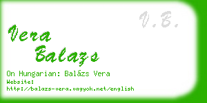vera balazs business card